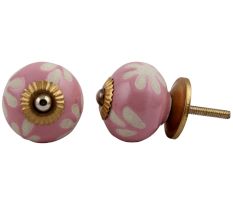 Pink Etched Ceramic Knob 48