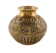 Handcrafted Carving Brass Pooja Kalash Pot