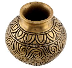 Handcrafted Carving Brass Pooja Kalash Pot