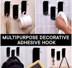 Black Adhesive Wall Hook Made of Premium Ceramic