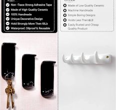 Black Adhesive Wall Hook Made of Premium Ceramic