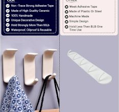 Beautiful Cream Ceramic No Drill Wall Adhesive Hook