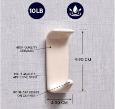 Beautiful Cream Ceramic No Drill Wall Adhesive Hook