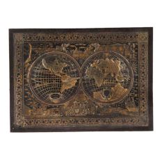 Brass Two Hemispheres World Map Wall Decoration