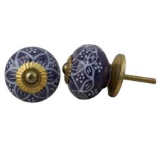 Light Purple Floral Knob