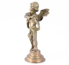 Brass Standing Cherub Angel Statue Baby Angel Guitar Violin