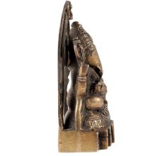 Sitting Brass Ganesha  Statue With Arch