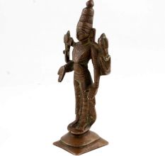 Brass Vishnu IdolÂ In Dark Finish