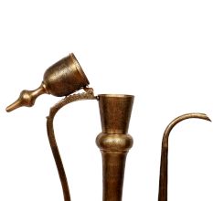 Old Brass Surahi Ewer With Etched Floral Design
