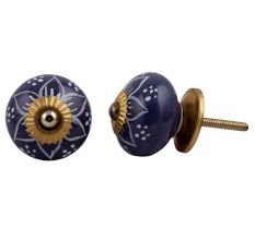 Purple Floral Knob