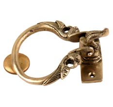 Brass Elephant Trunk Up And Peacock Door Knocker