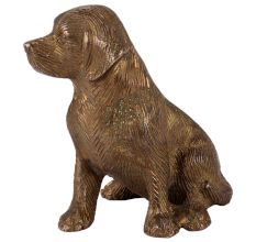 Sitting Brass Puppy Dog Figurine