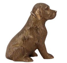 Sitting Brass Puppy Dog Figurine