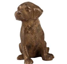 Sitting Brass Puppy Dog Figurine