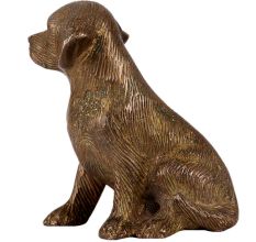 Sitting Brass Puppy Dog Figurine