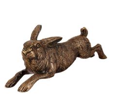 Brass Running Rabbit Figurine