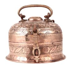 Brass Engraved Jewelry Box Storage Box With Chain