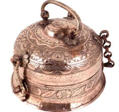 Brass Engraved Jewelry Box Storage Box With Chain