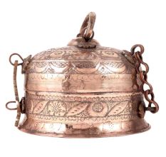 Brass Engraved Jewelry Box Storage Box With Chain