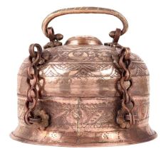 Brass Engraved Jewelry Box Storage Box With Chain