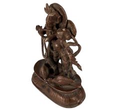 Brass Statue Of Radha Krishna With Peacocks