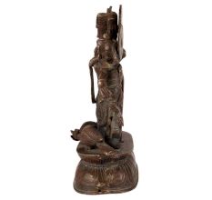 Brass Statue Of Radha Krishna With Peacocks