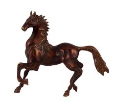 Brass Galloping Statue In Copper Finish