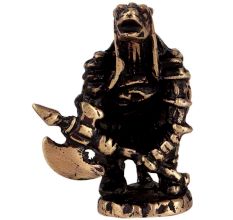 Brass Figurine Of Turtle Holding An Axe
