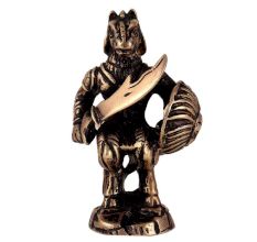 Brass Reptile Face Warrior Statue With Sword