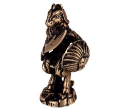Brass Reptile Face Warrior Statue With Sword