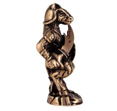 Brass Reptile Face Warrior Statue With Sword