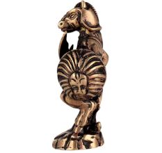 Brass Reptile Face Warrior Statue With Sword