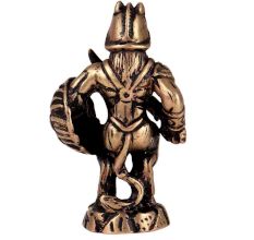 Brass Reptile Face Warrior Statue With Sword