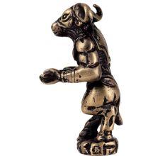 Brass Underworld Guardian Ox Statue Holding A Sword