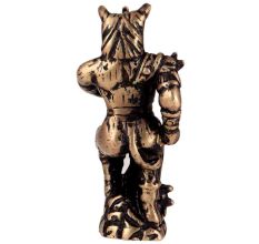 Standing Brass Rhino Warrior Statue With Sword