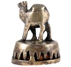 Brass Indian Camel Foot ScrubberÂ In Dark Patina