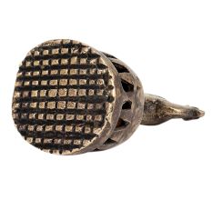 Brass Indian Camel Foot ScrubberÂ In Dark Patina