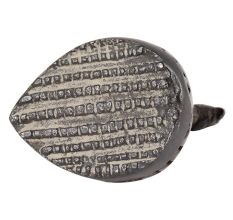 Bird Brass Vajri Foot Scrubber Rattle In Dark Finish