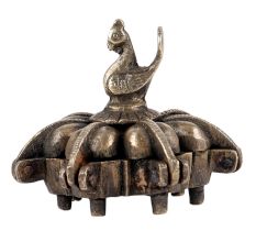 Brass Peacock Design Multi Compartment Kumkum Box
