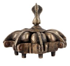 Brass Peacock Design Multi Compartment Kumkum Box