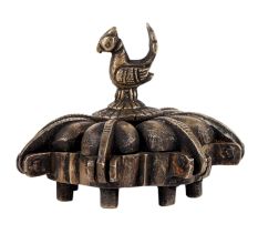 Brass Peacock Sindoor Dani With Black Finish