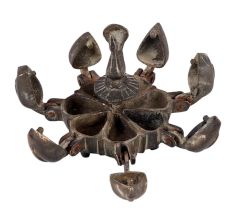 Brass Decorative Tikka Box With Peacock Finial