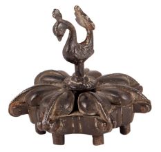 Old Brass Bird Figurine Tikka Or Sindoor Box