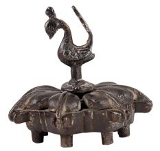Old Brass Bird Figurine Tikka Or Sindoor Box