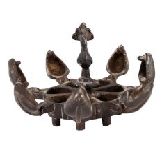 Old Brass Bird Figurine Tikka Or Sindoor Box