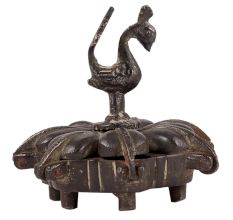 Old Brass Bird Figurine Tikka Or Sindoor Box