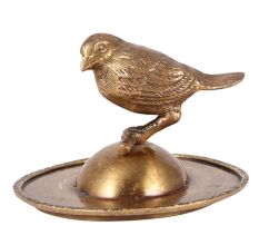 Brass Bird On A Raised Ball Plate