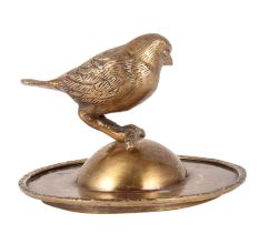Brass Bird On A Raised Ball Plate