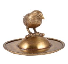 Brass Bird On A Raised Ball Plate