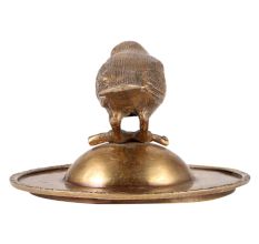 Brass Bird On A Raised Ball Plate